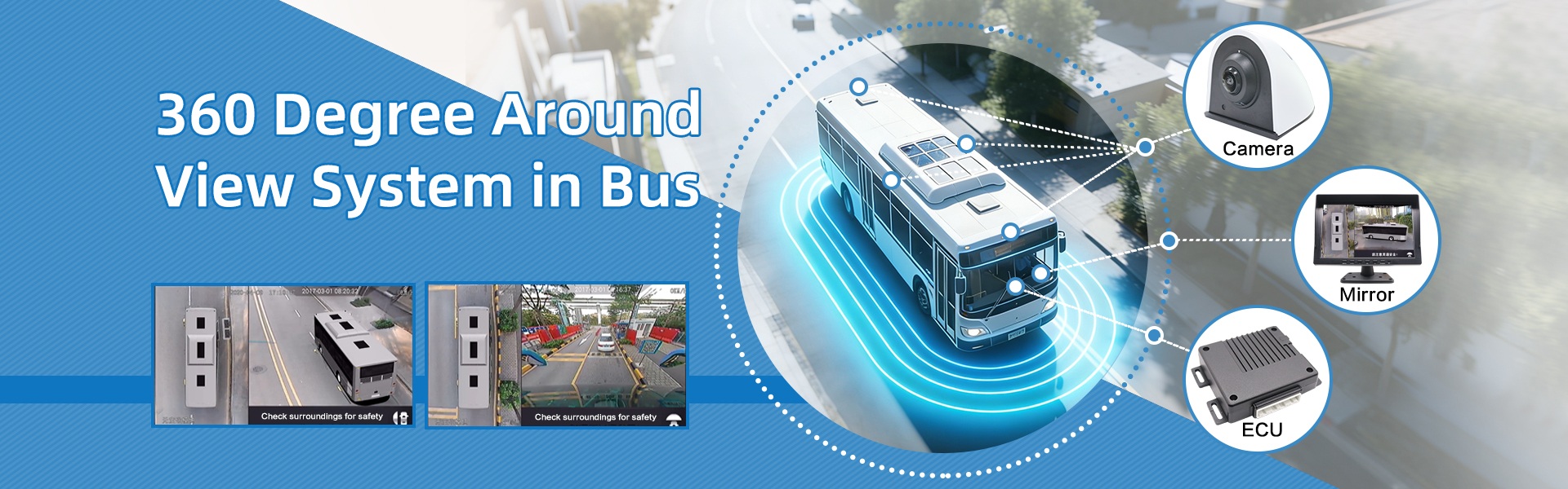 360-Grad-Rundumsichtsystem im Bus