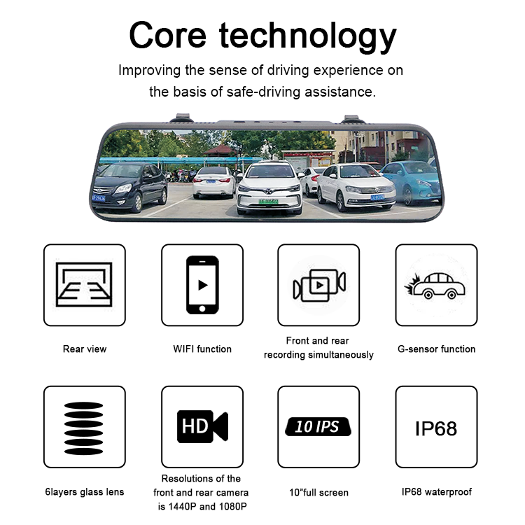 Dual 10-Zoll-Streaming-Medien mit 1080P vorn und hinten